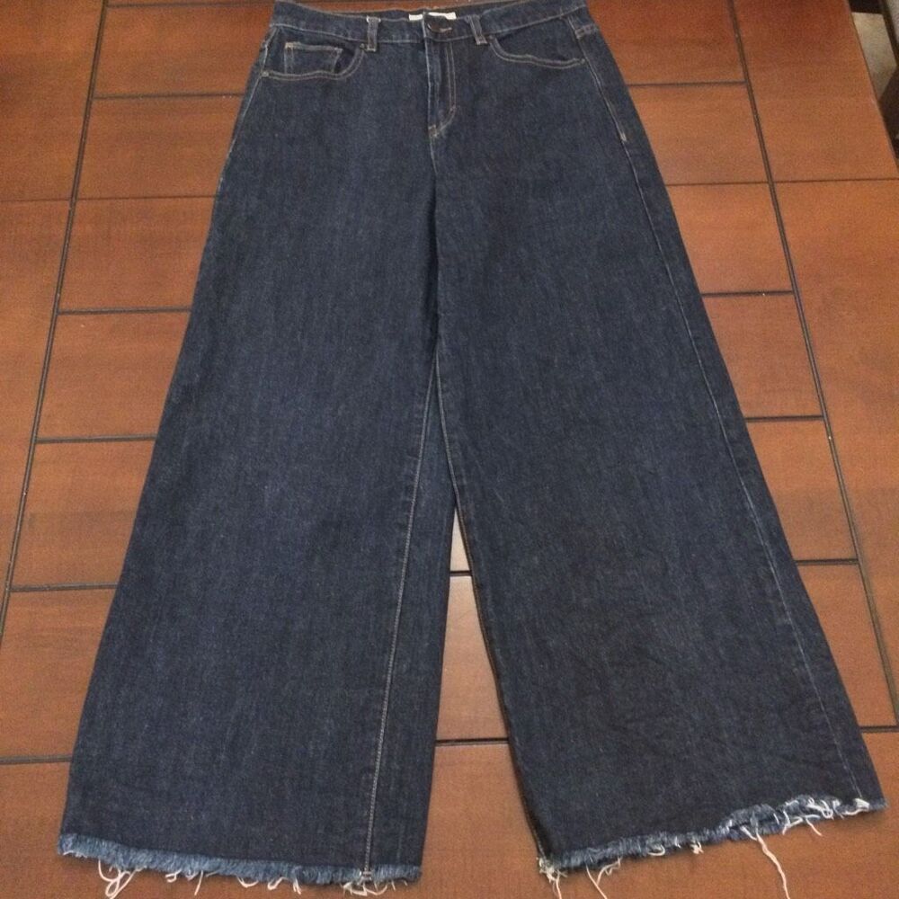 Habitual Denver wide leg raw hem 6/28 dark wash